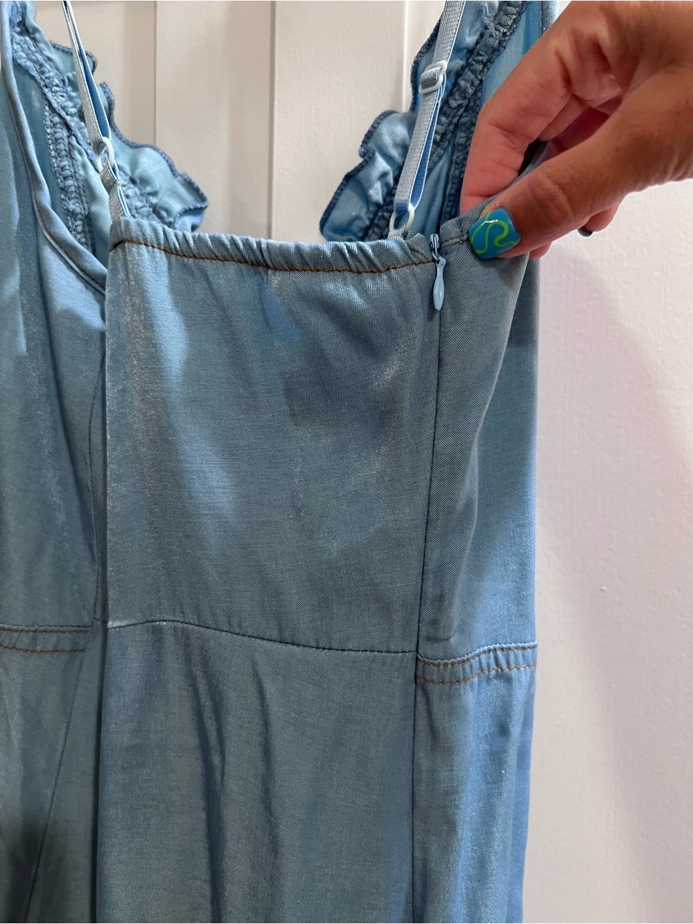 Light Blue Ruffle High-Low Dress - Picture 15 of 15
